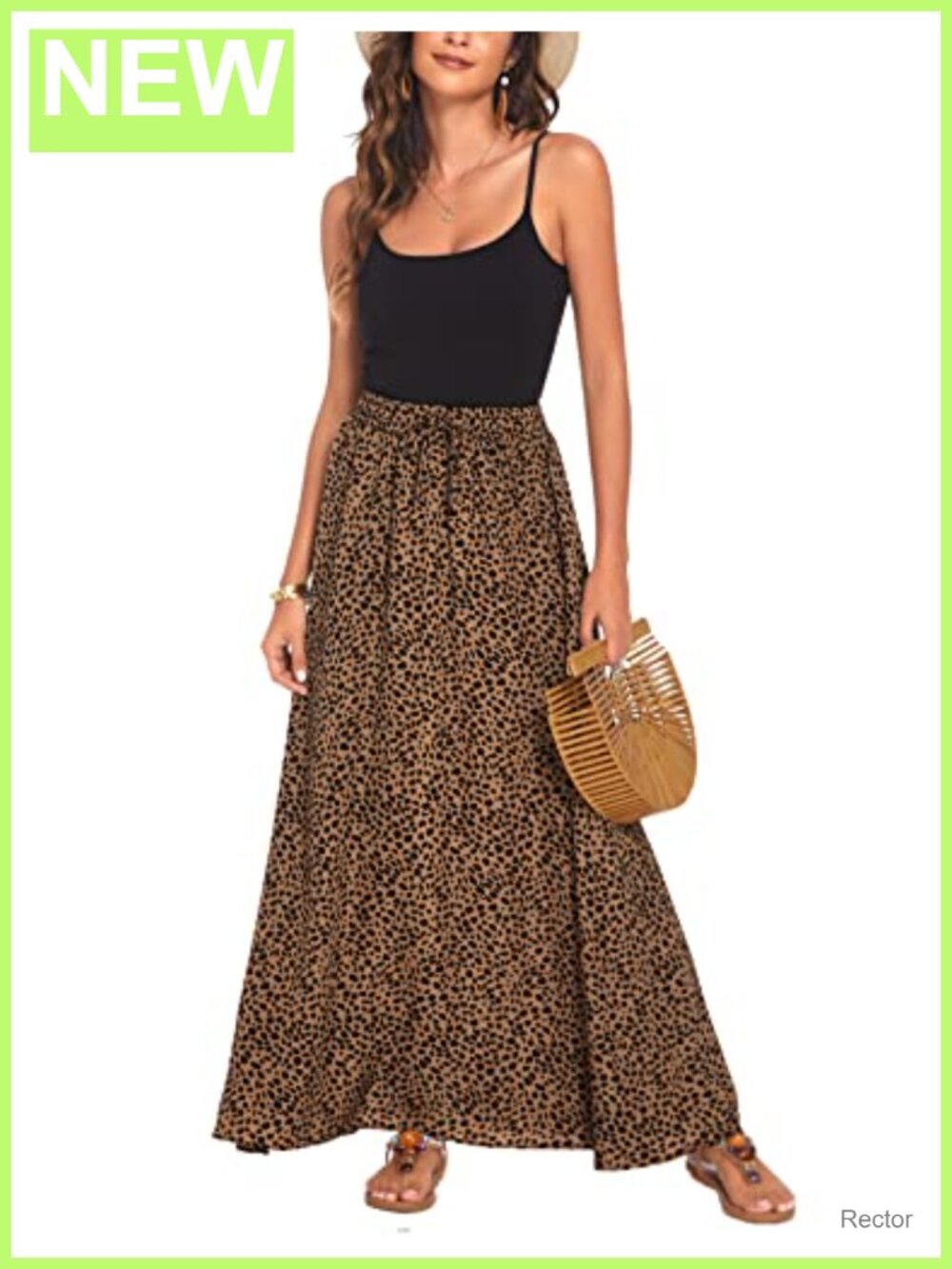 Womens Boho Floral Chiffon A-Line Maxi Skirt Pleated High Waist
